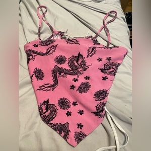 dragon print crop top